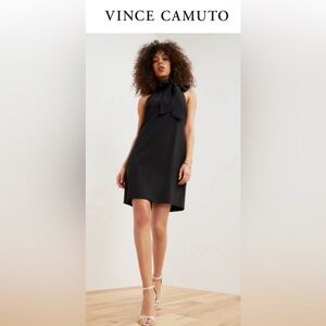 Vince Camuto Bow-Neck Halter Dress size 8 Black